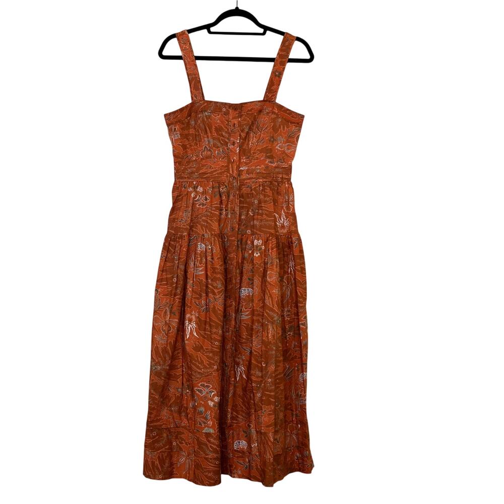 Ulla Johnson PF 2022 Orange Flora Midi Dress